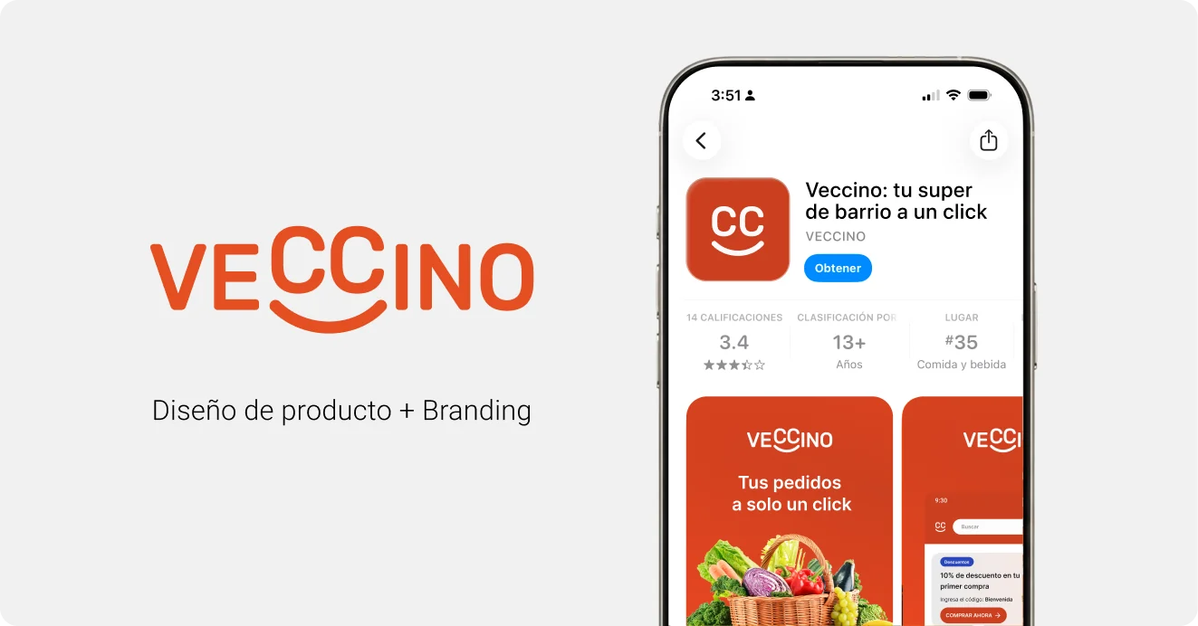 Pantallas de la app Veccino